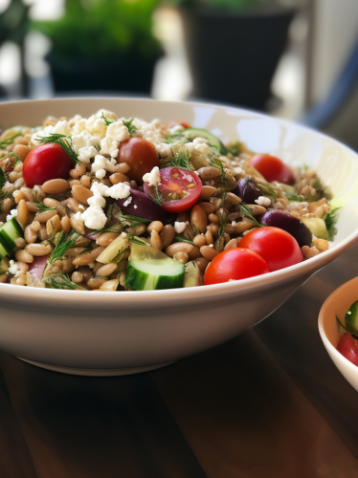 Medoteranian Farro Salad Healthy Carbs