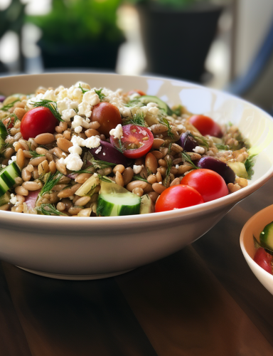 Medoteranian Farro Salad Healthy Carbs