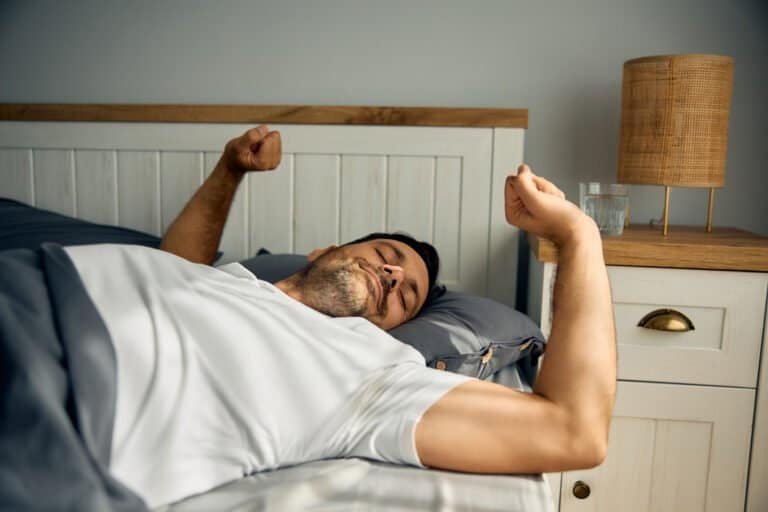 Man weaking up from sleep