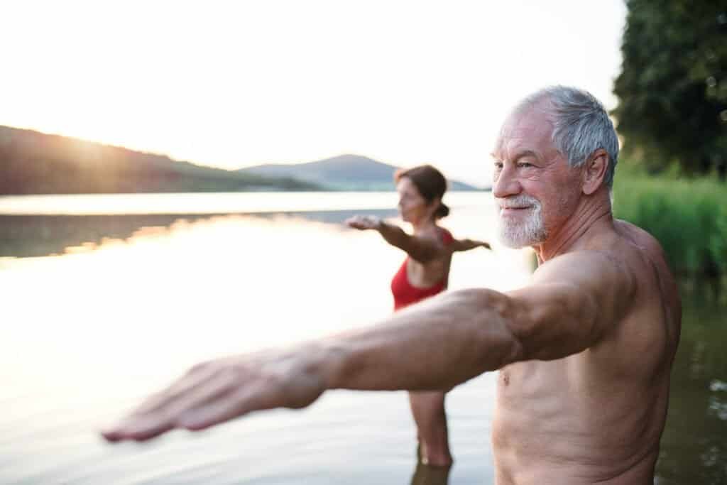 Couple practicing Thai Chi